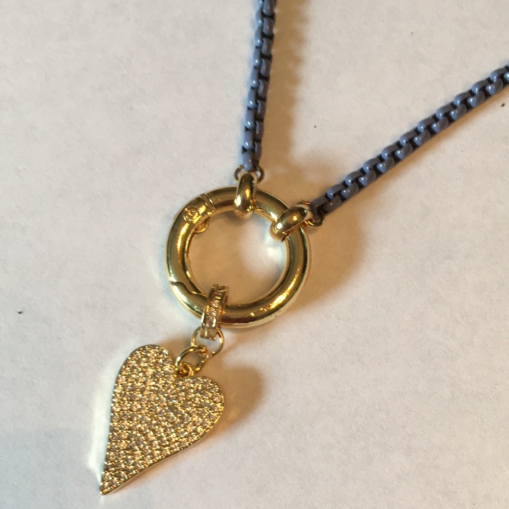 Periwinkle box chain with heart pendant